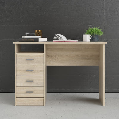 Function Plus 4 Drawer Desk in Oak – FTG, view 4