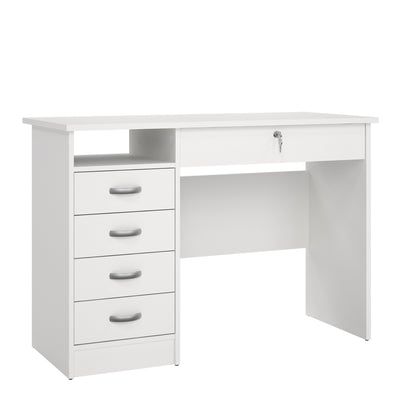 Function Plus Desk 5 Drawers in White – FTG