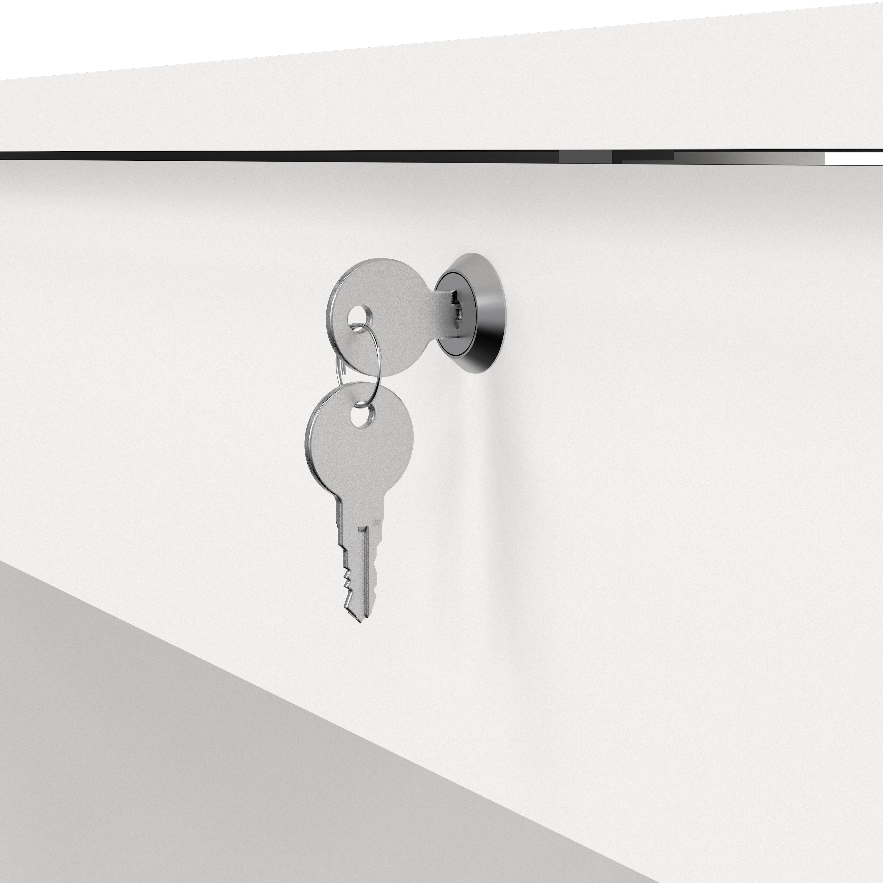 Function Plus Desk 5 Drawers in White – FTG, view 7