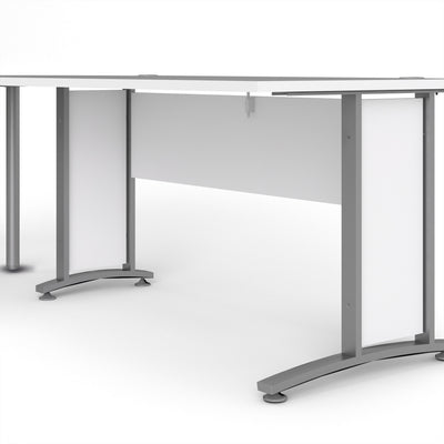 Prima Desk 150cm in White with Silver Grey Steel Legs – FTG, view 10