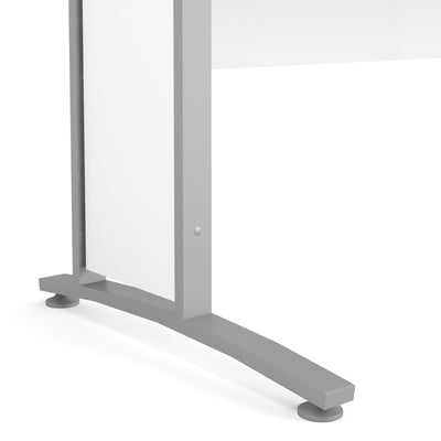 Prima Desk 150cm in White with Silver Grey Steel Legs – FTG, view 12