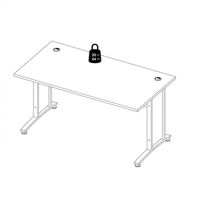 Prima Desk 150cm in White with Silver Grey Steel Legs – FTG, view 14