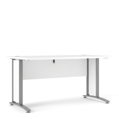 Prima Desk 150cm in White with Silver Grey Steel Legs – FTG