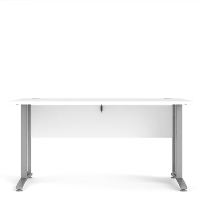 Prima Desk 150cm in White with Silver Grey Steel Legs – FTG, view 2