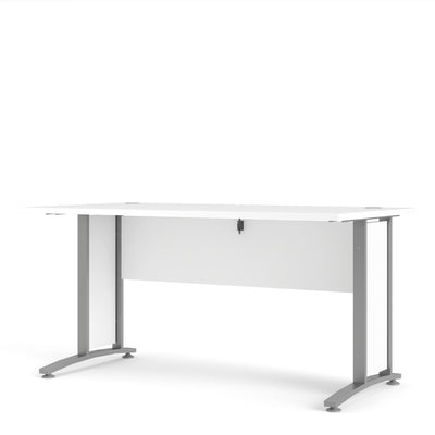Prima Desk 150cm in White with Silver Grey Steel Legs – FTG, view 3