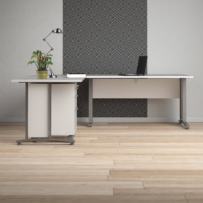 Prima Desk 150cm in White with Silver Grey Steel Legs – FTG, view 8