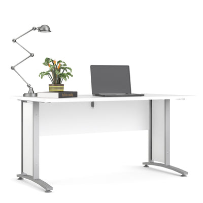 Prima Desk 150cm in White with Silver Grey Steel Legs – FTG, view 9