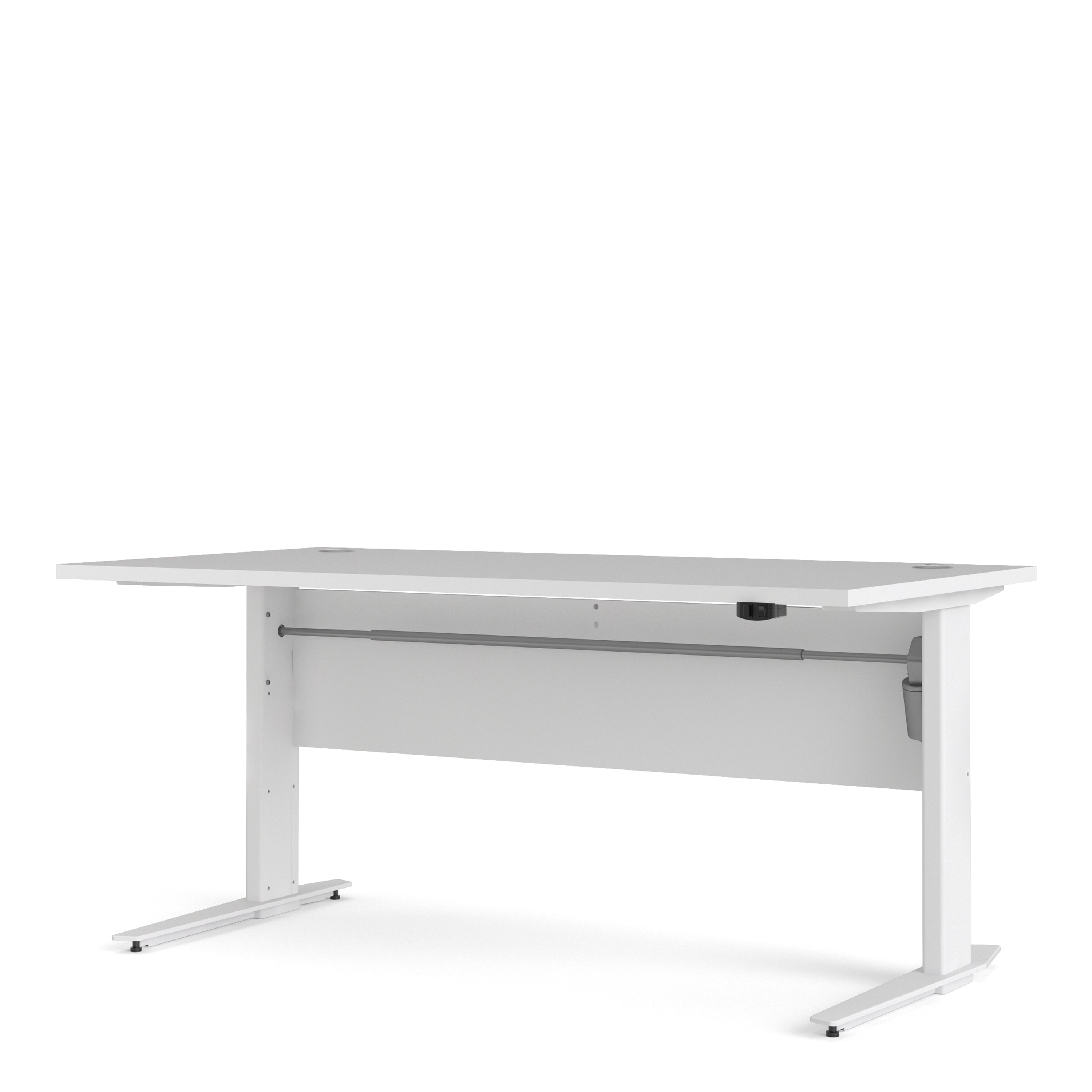 Prima Desk 150cm in White with Height Adjustable Legs with Electric Control in White – FTG, view 3