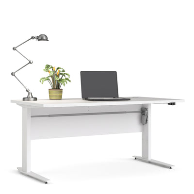 Prima Desk 150cm in White with Height Adjustable Legs with Electric Control in White – FTG, view 5
