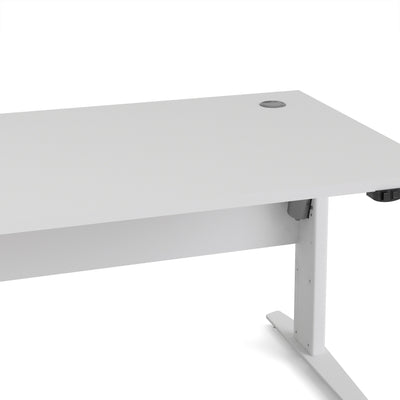 Prima Desk 150cm in White with Height Adjustable Legs with Electric Control in White – FTG, view 6