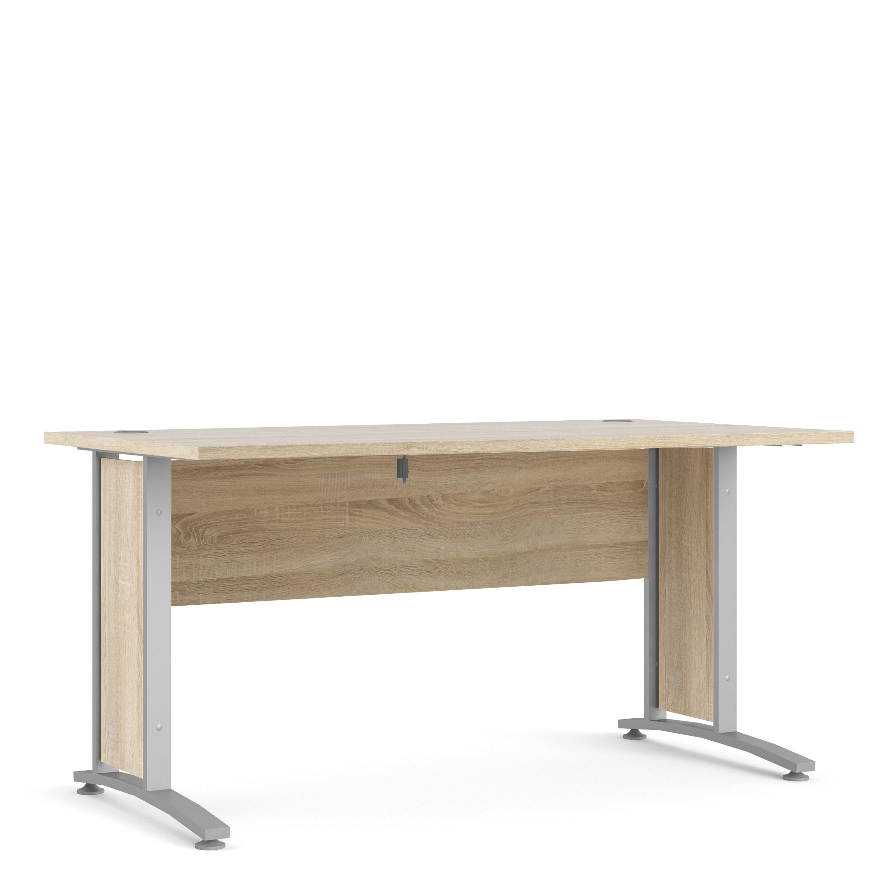 Prima Desk 150cm in Oak with Silver Grey Steel Legs – FTG