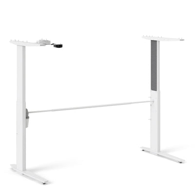 Prima Desk 150cm in Oak with Height Adjustable Legs with Electric Control in White – FTG, view 5