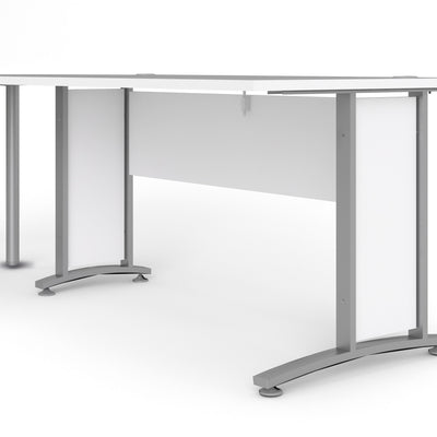 Prima Desk 120cm in White with Silver Grey Steel Legs – FTG, view 10