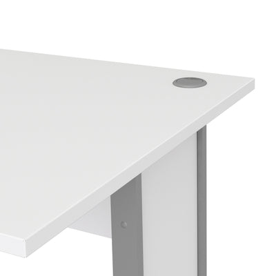 Prima Desk 120cm in White with Silver Grey Steel Legs – FTG, view 8