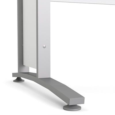 Prima Desk 120cm in White with Silver Grey Steel Legs – FTG, view 9