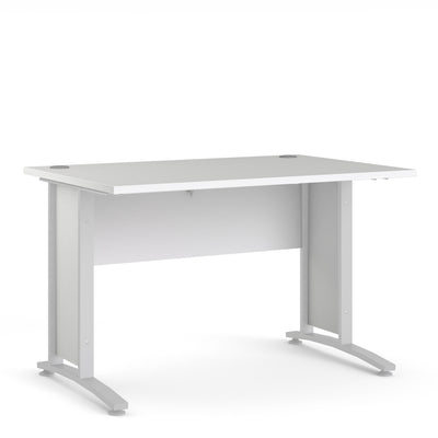 Prima Desk 120cm in White with White Legs – FTG