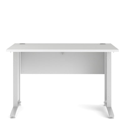 Prima Desk 120cm in White with White Legs – FTG, view 2