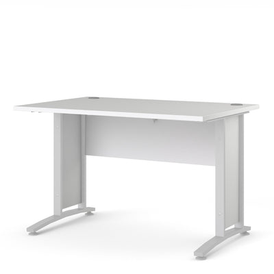 Prima Desk 120cm in White with White Legs – FTG, view 3