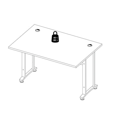 Prima Desk 120cm in White with White Legs – FTG, view 9