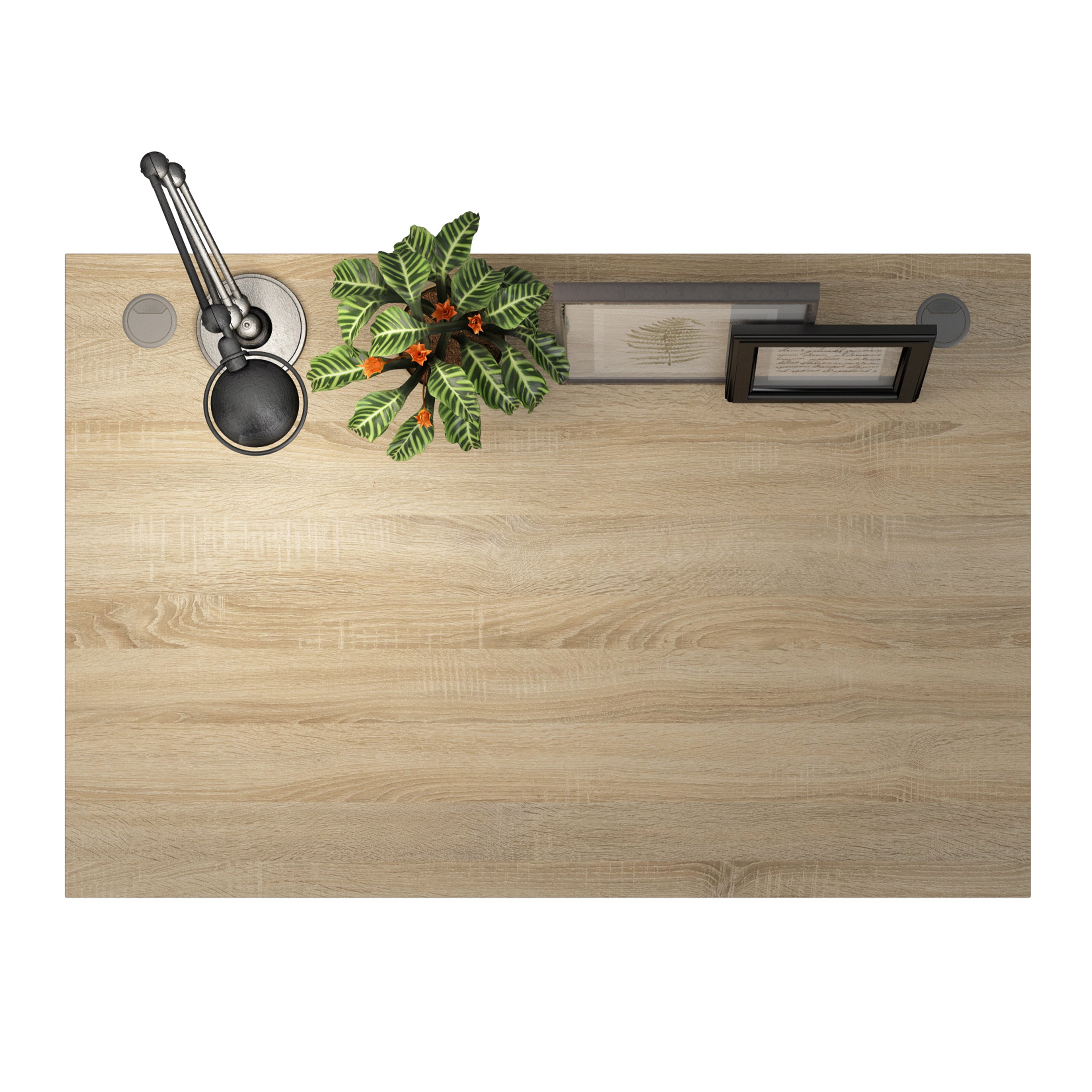 Prima Desk 120cm in Oak with Silver Grey Steel Legs – FTG, view 4