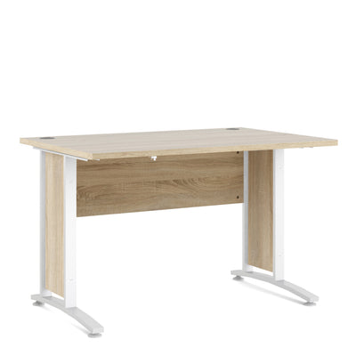 Prima Desk 120cm in Oak with White Legs – FTG