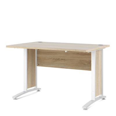 Prima Desk 120cm in Oak with White Legs – FTG, view 2