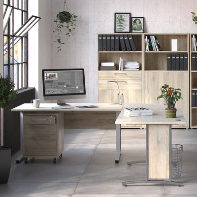 Prima Desk 120cm in Oak with White Legs – FTG, view 3