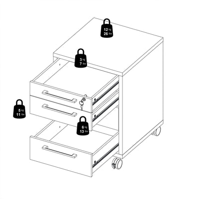 Prima Mobile Cabinet in White – FTG, view 15