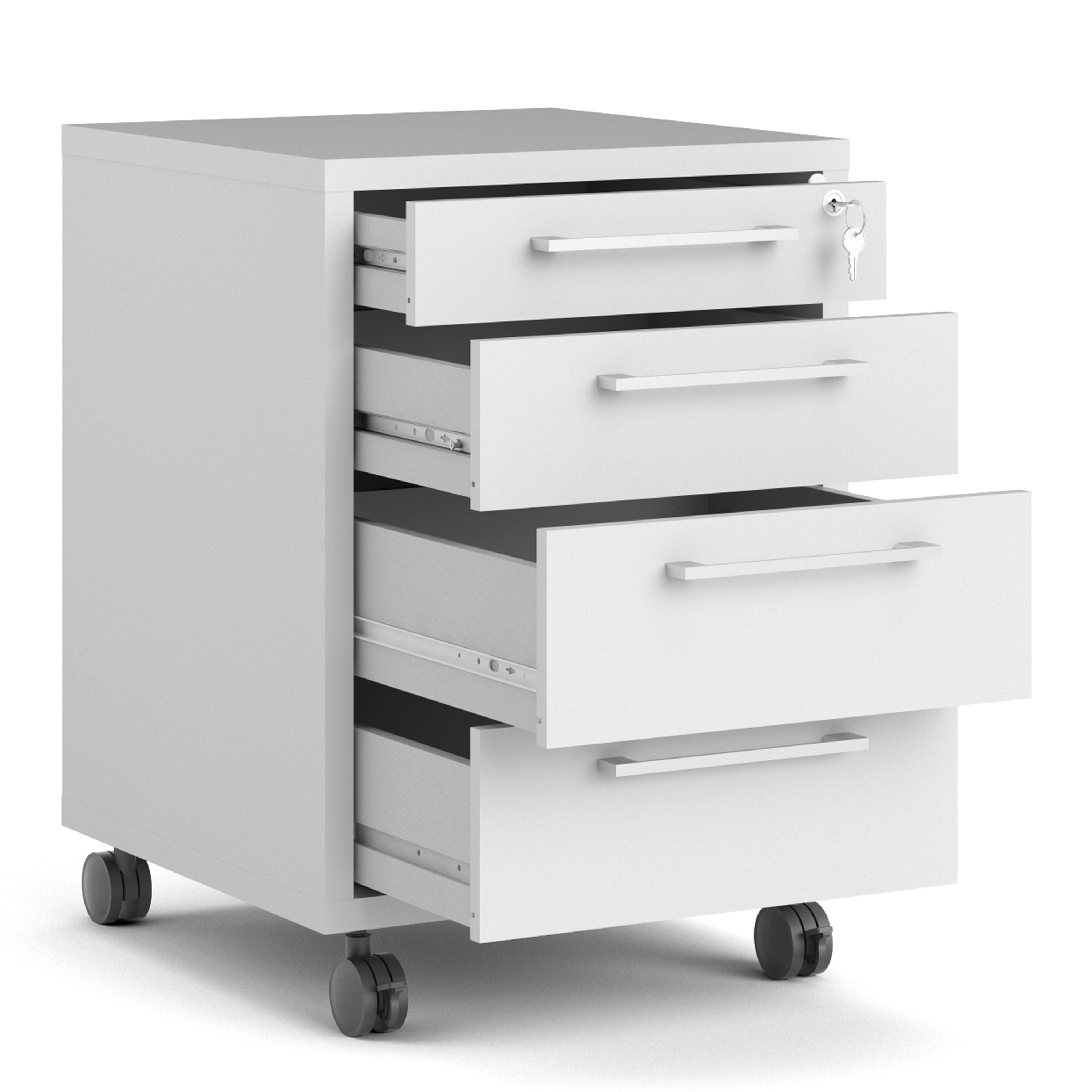 Prima Mobile Cabinet in White – FTG, view 4