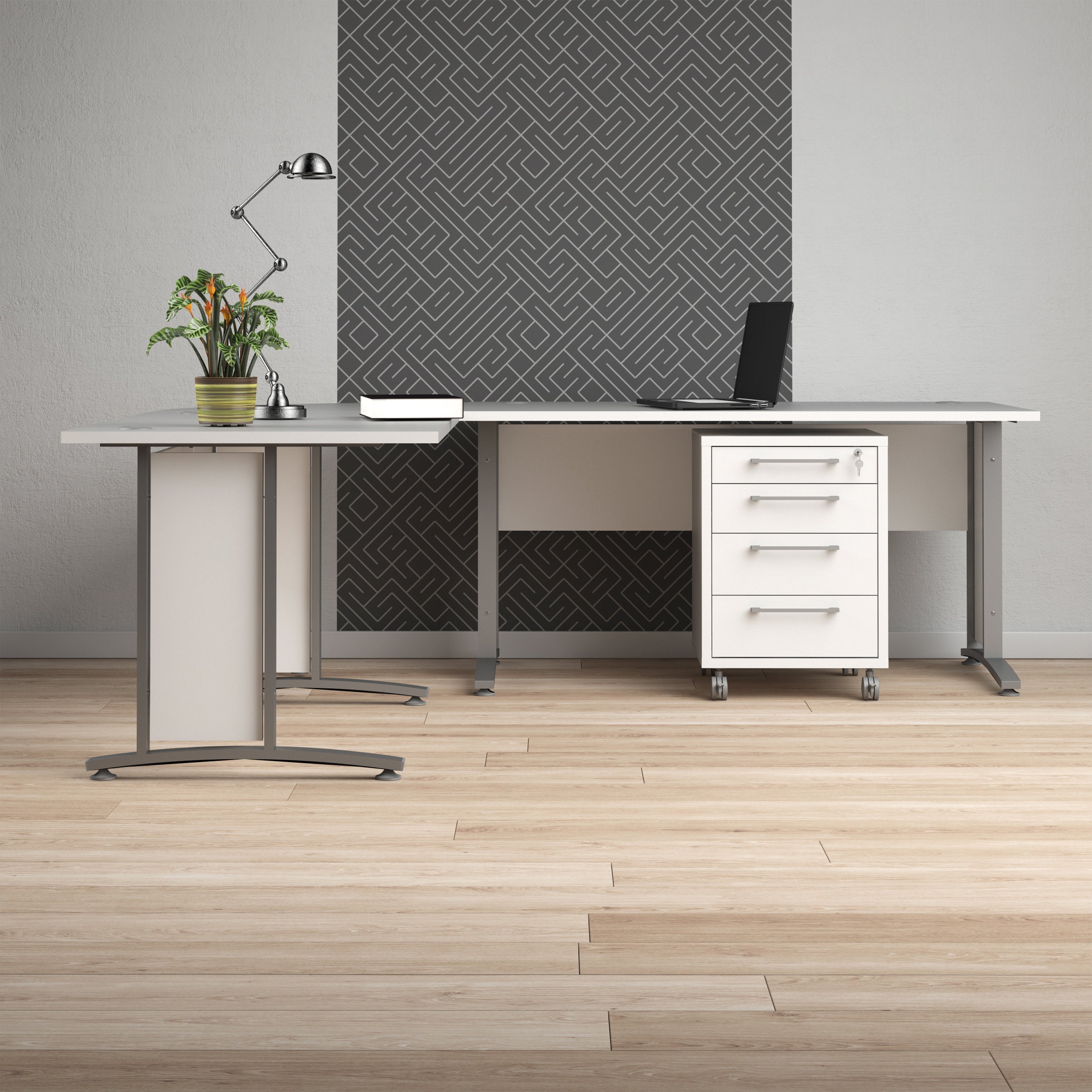 Prima Mobile Cabinet in White – FTG, view 6