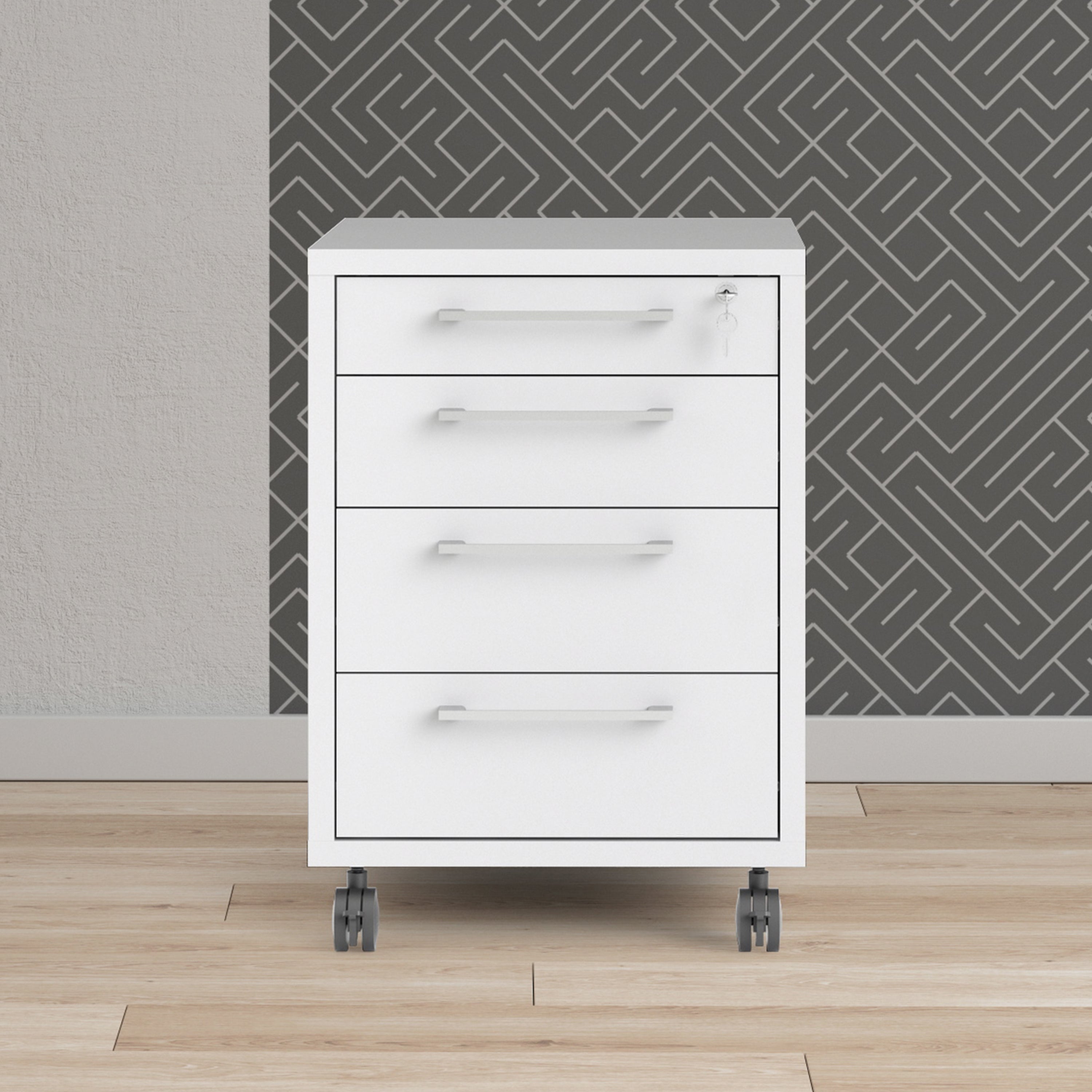 Prima Mobile Cabinet in White – FTG, view 8