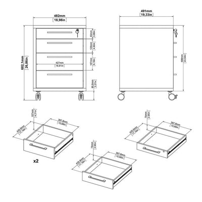 Prima Mobile Cabinet in Oak – FTG, view 11