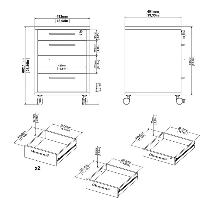 Prima Mobile Cabinet in Oak – FTG, view 11