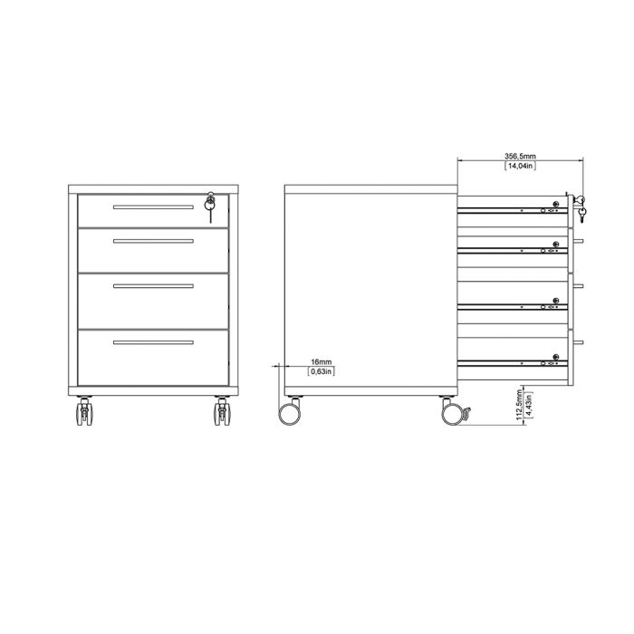Prima Mobile Cabinet in Oak – FTG, view 12