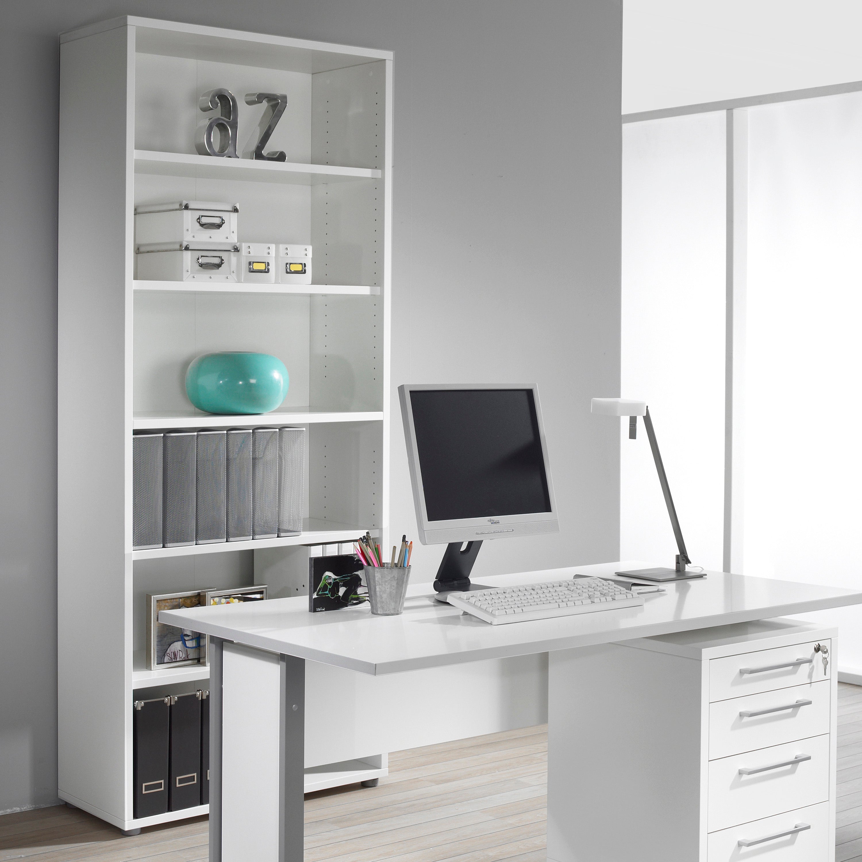 Prima Bookcase 5 Shelves in White – FTG, view 5