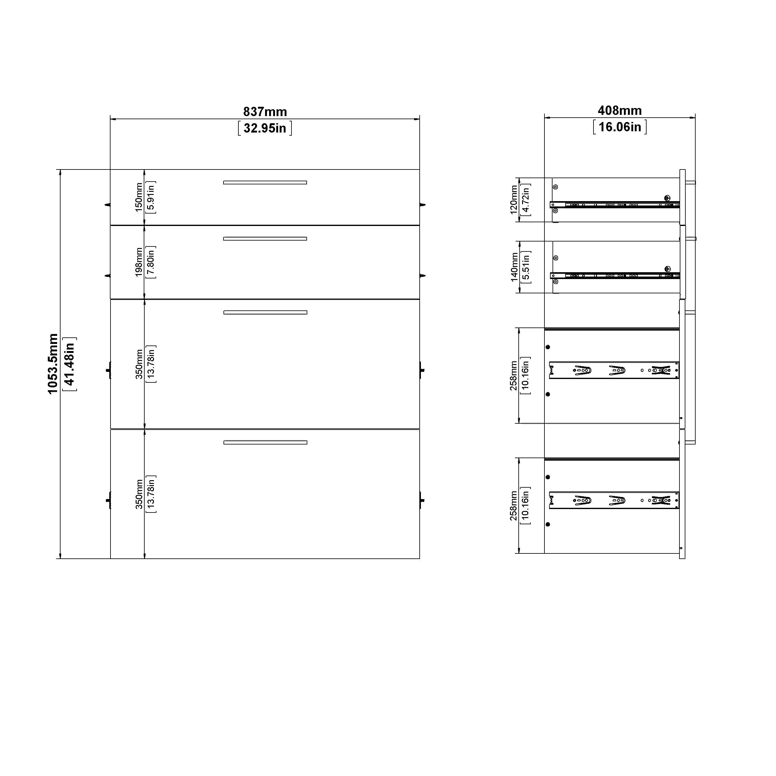 Prima Office Storage with 2 Drawers 2 File Drawers In Oak – FTG, view 11