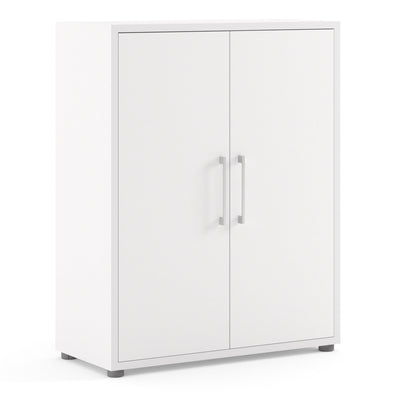 Prima Bookcase 2 Shelves with 2 Doors in White – FTG