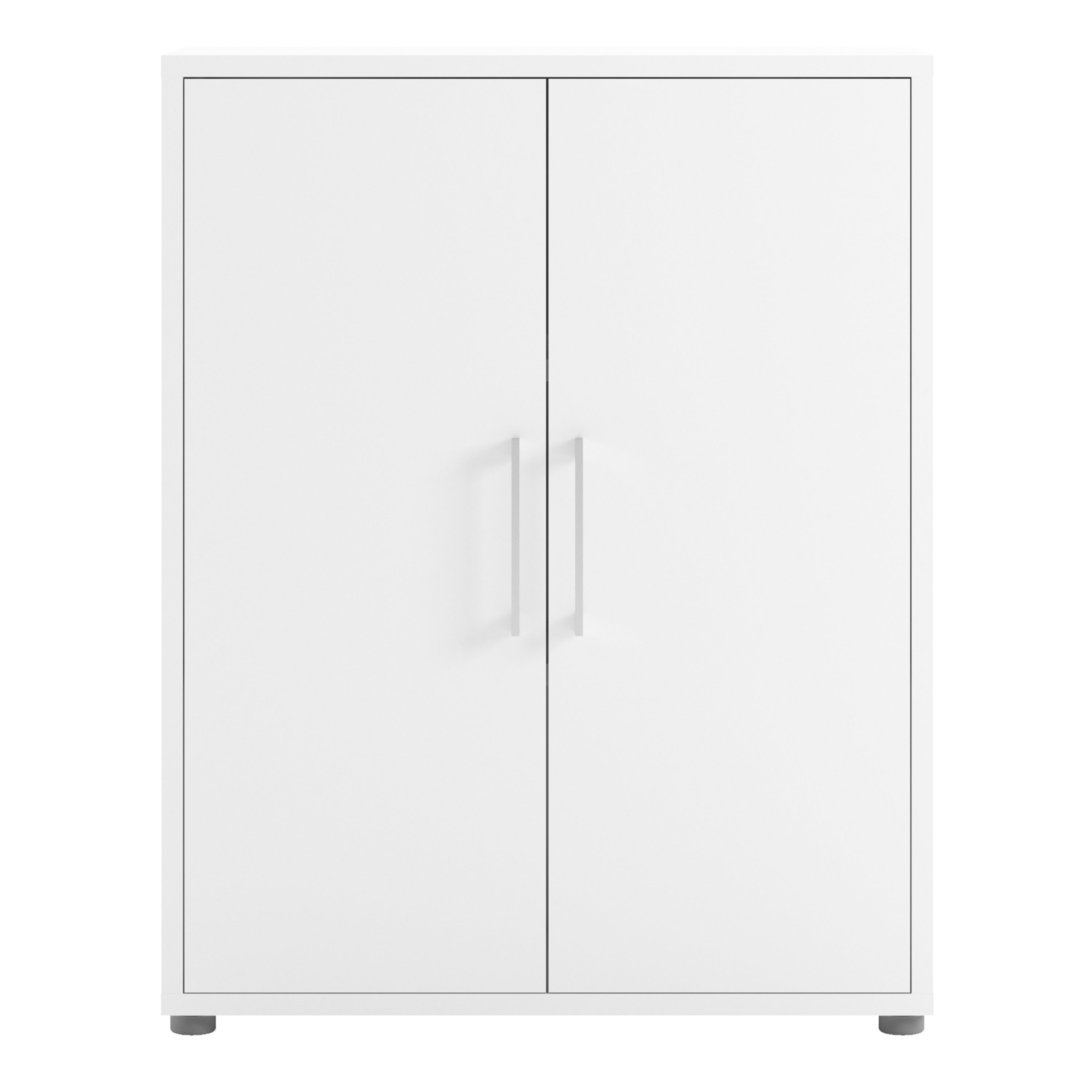 Prima Bookcase 2 Shelves with 2 Doors in White – FTG, view 2