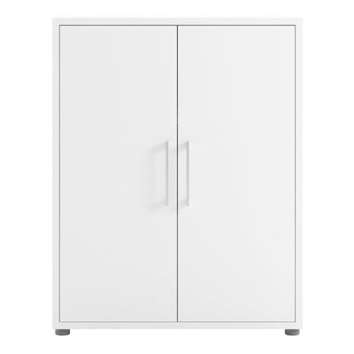 Prima Bookcase 2 Shelves with 2 Doors in White – FTG, view 2