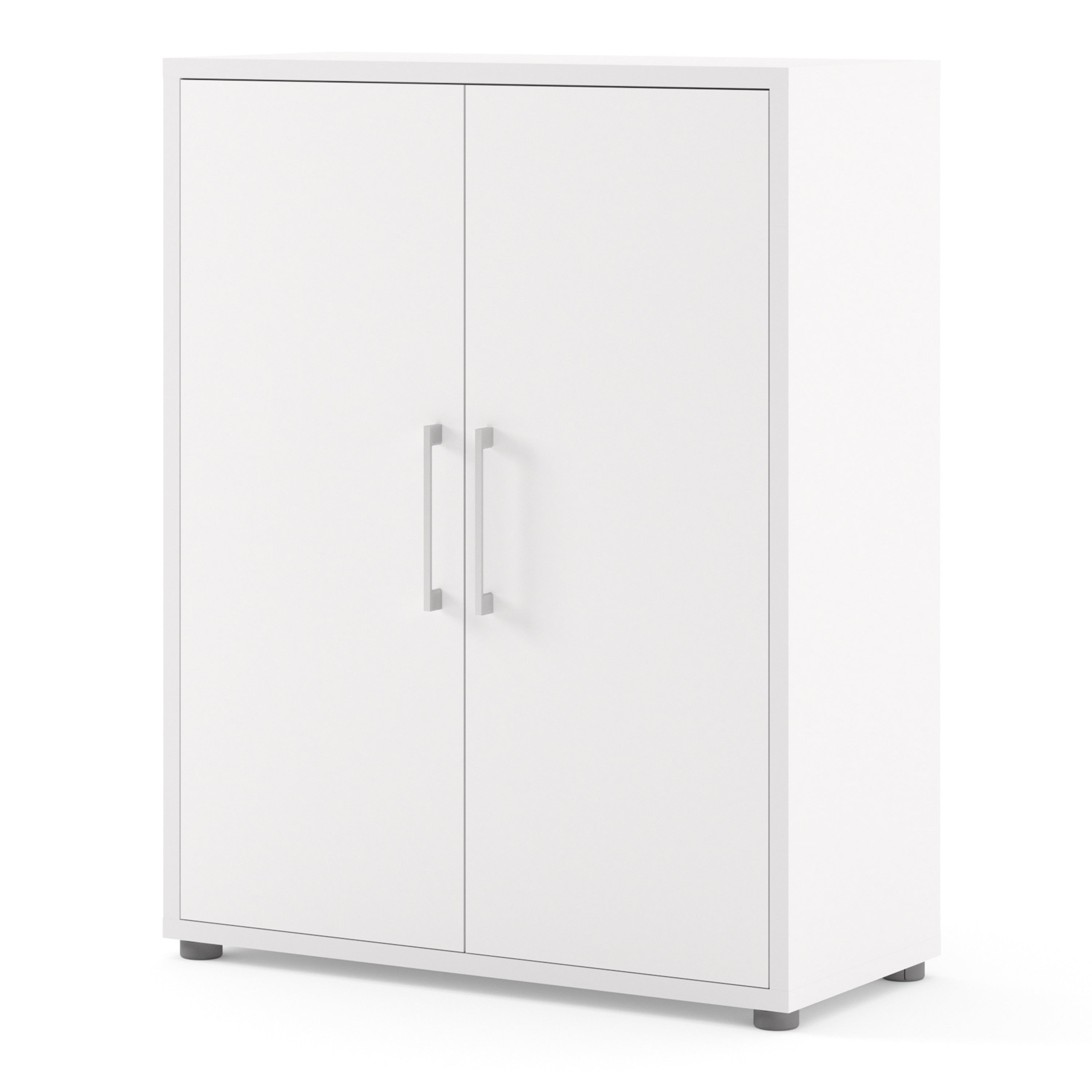 Prima Bookcase 2 Shelves with 2 Doors in White – FTG, view 3