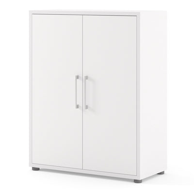 Prima Bookcase 2 Shelves with 2 Doors in White – FTG, view 3