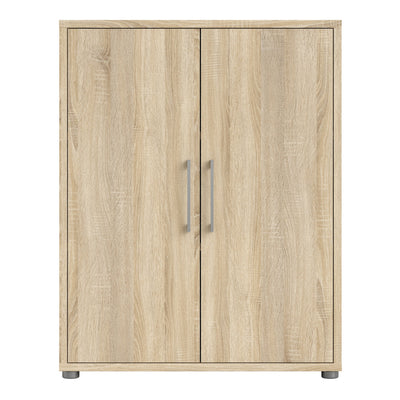 Prima Bookcase 2 Shelves with 2 Doors in Oak – FTG, view 2