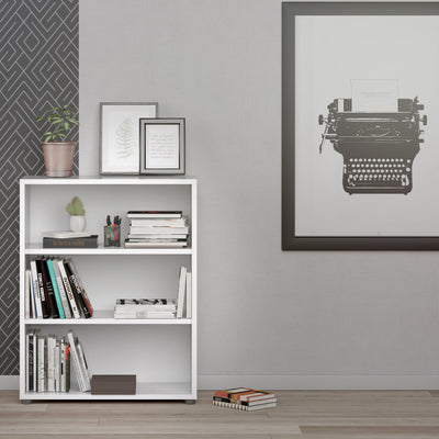 Prima Bookcase 2 Shelves in White – FTG, view 4