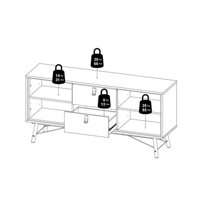 Ry Sideboard 2 Doors 2 Drawers in Matt Black Walnut – FTG, view 12