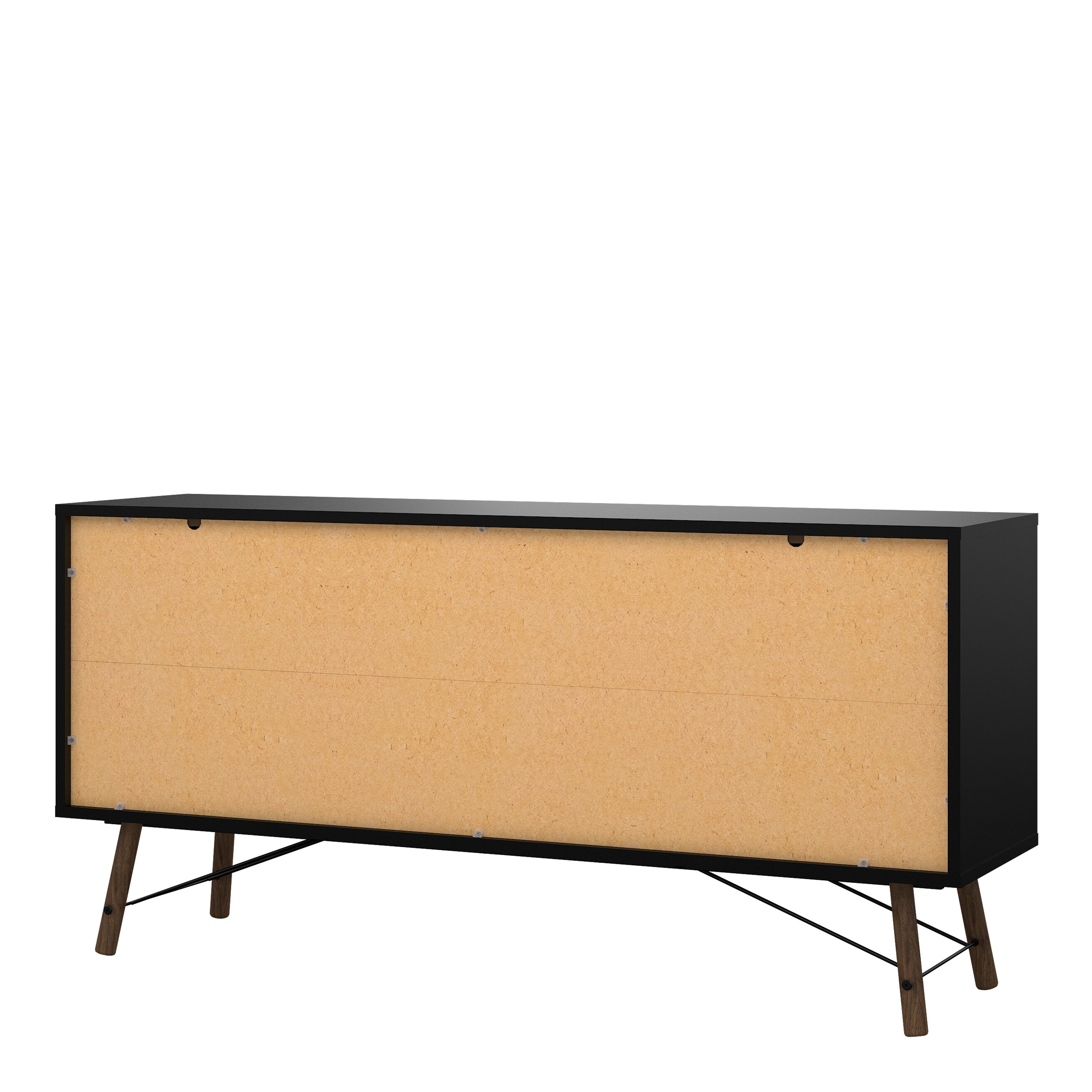 Ry Sideboard 2 Doors 2 Drawers in Matt Black Walnut – FTG, view 4