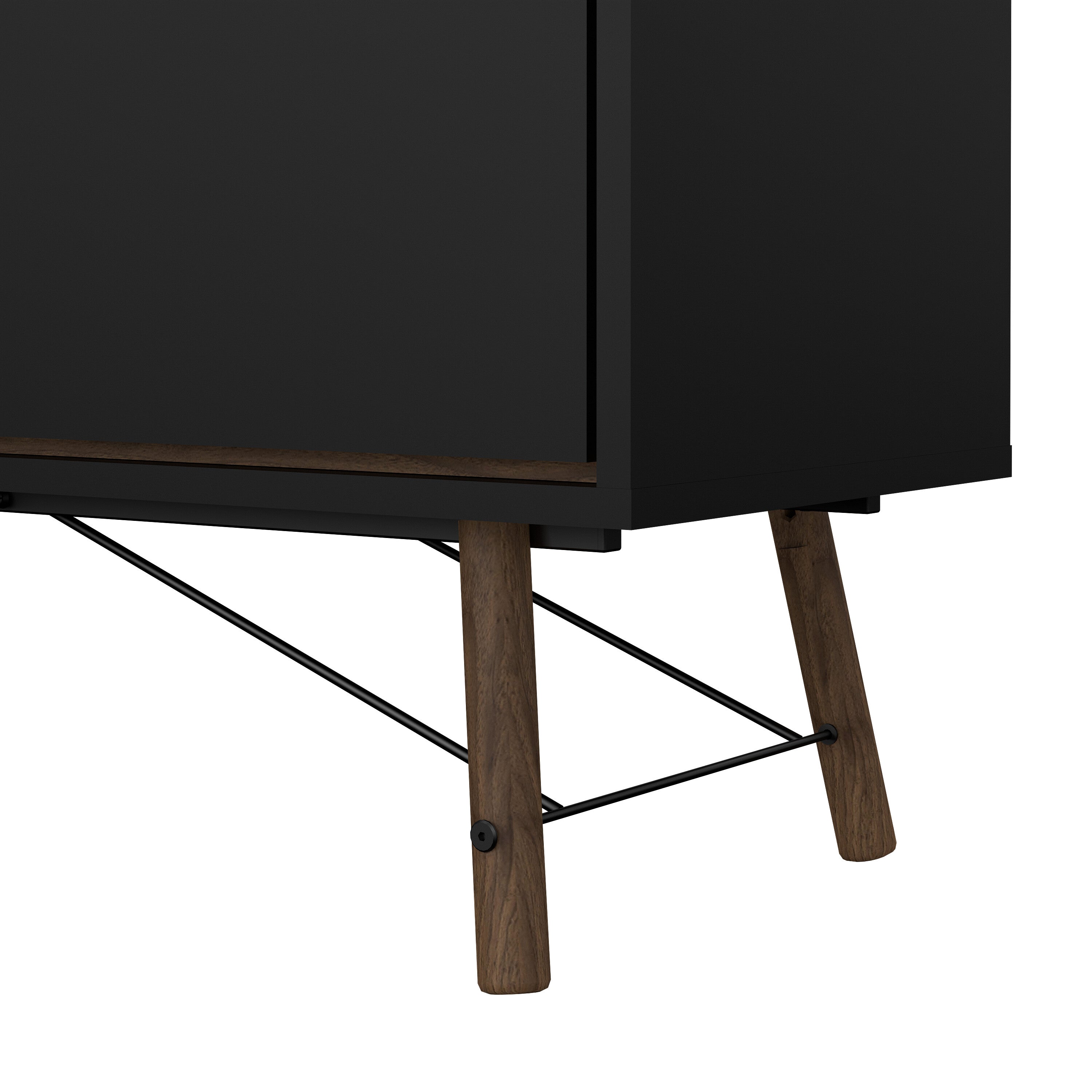 Ry Sideboard 2 Doors 2 Drawers in Matt Black Walnut – FTG, view 9