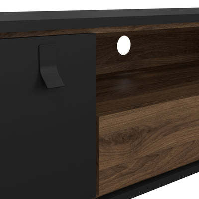 Ry TV Unit 1 Door 1 Drawer in Matt Black Walnut – FTG, view 8