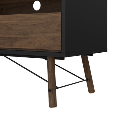 Ry TV Unit 1 Door 1 Drawer in Matt Black Walnut – FTG, view 9