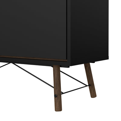 Ry China Cabinet 1 Door 1 Glass Door 1 Drawer in Matt Black Walnut – FTG, view 11