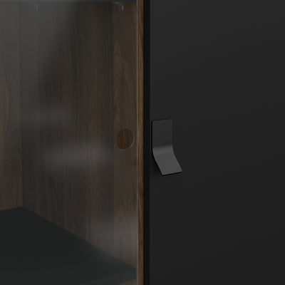 Ry China Cabinet 1 Door 1 Glass Door 1 Drawer in Matt Black Walnut – FTG, view 9